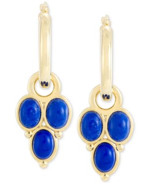 image of Signature Gold Lapis Lazuli Drop Earrings in 14k Gold Over Resin, Created for Macy-s
