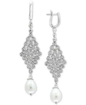 image of Effy Cultured Freshwater Pearl (8-1/2mm) Chandelier Drop Earrings in Sterling Silver