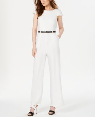 macys womens white jumpsuits