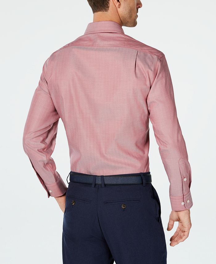 Tasso Elba Men's Classic/RegularFit NonIron MiniHerringbone Supima