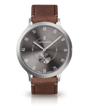 Lilienthal Berlin L1 Gray Leather Watch 42mm In Brown