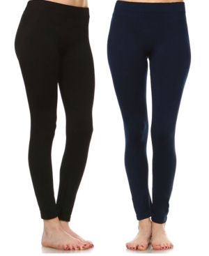 White Mark Pack of 2 Solid Leggings
