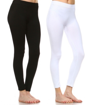 White Mark Pack of 2 Solid Leggings