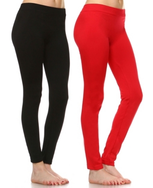 White Mark Pack of 2 Solid Leggings