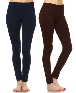 White Mark Pack of 2 Solid Leggings