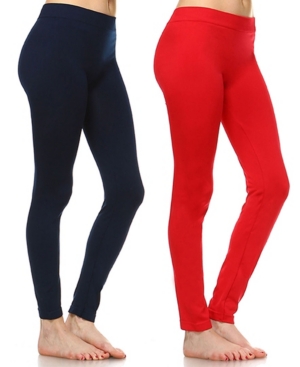 White Mark Pack of 2 Solid Leggings