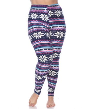 White Mark Plus Size Printed Leggings