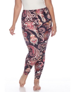 White Mark Plus Size Printed Leggings