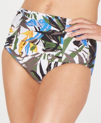 patterned high waisted bikini bottoms