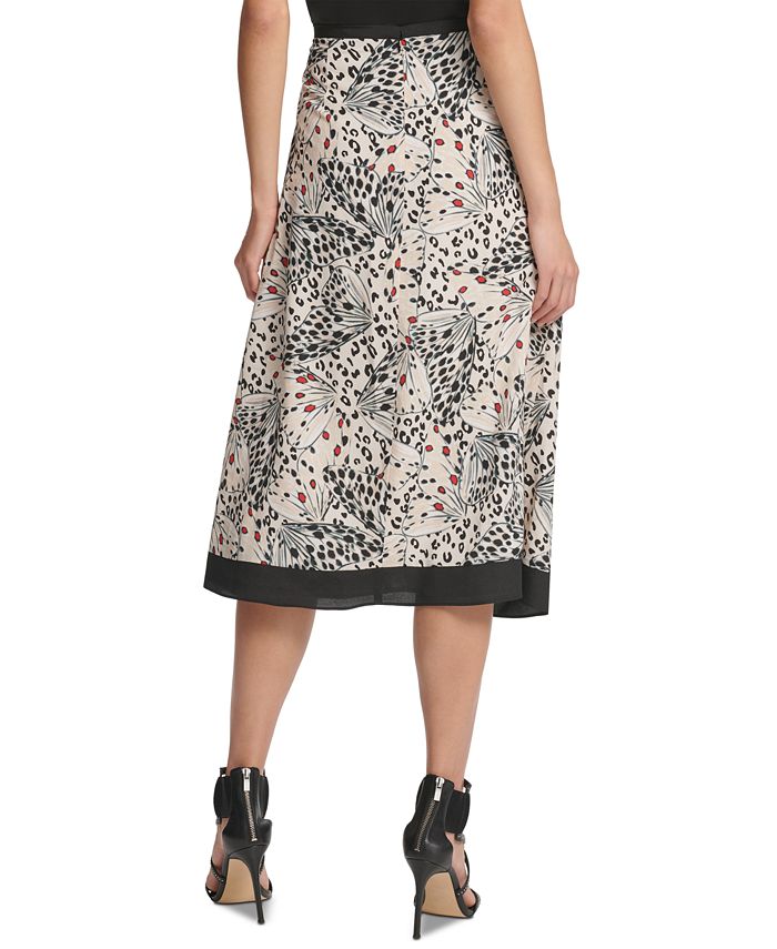 DKNY Draped Printed A-line Skirt - Macy's