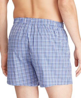 Men's Plaid Single-Button Fly Boxers 