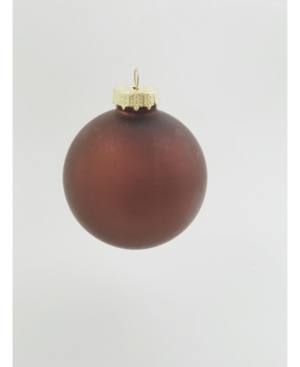 Whitehurst 1.5" Glass Christmas Ornaments In Chocolate Matte