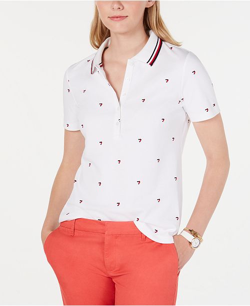 Tommy Hilfiger Cotton Heart Print Polo Shirt Created For Macy S