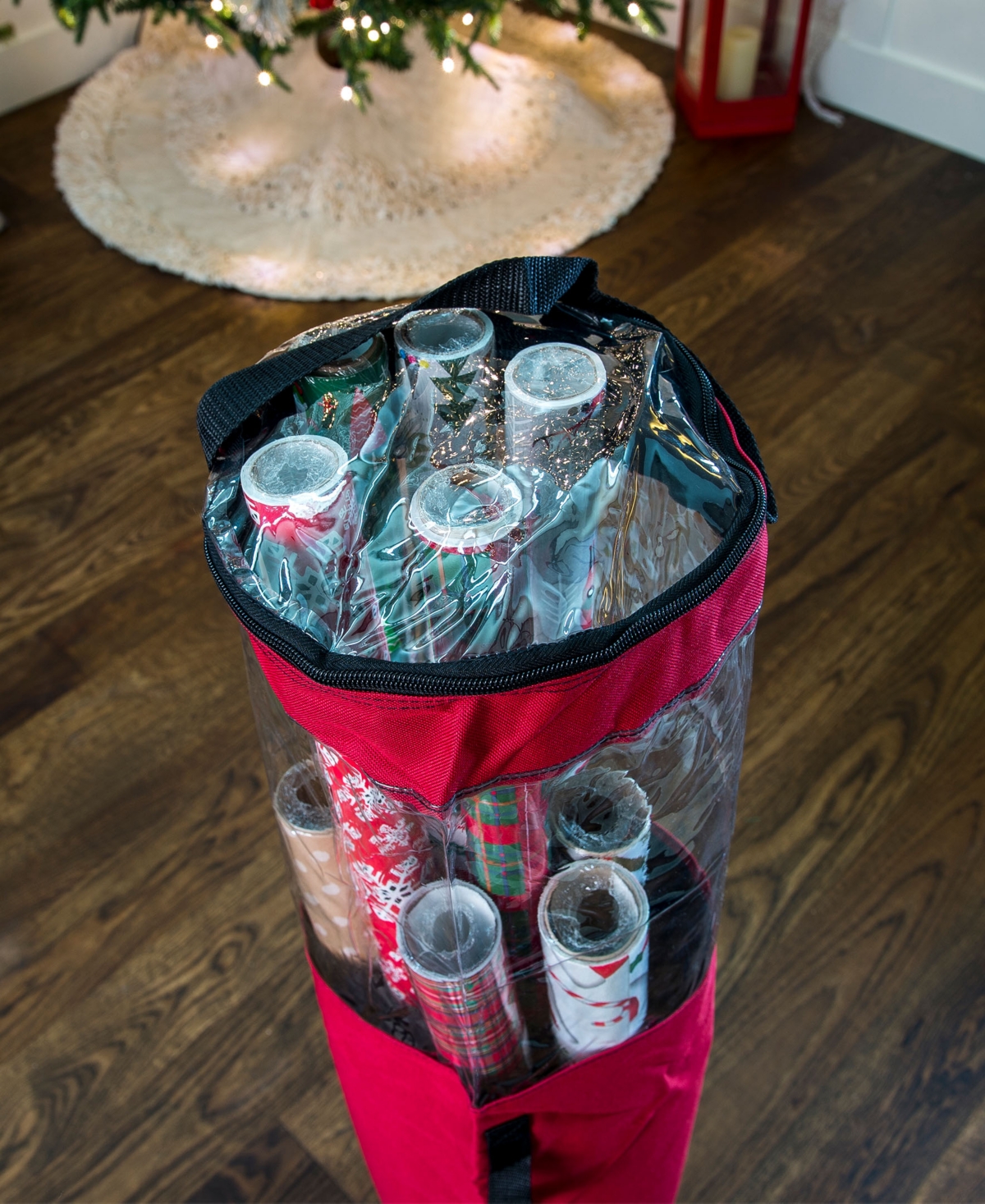 Santa's Bag Christmas Wrapping Paper Storage Container