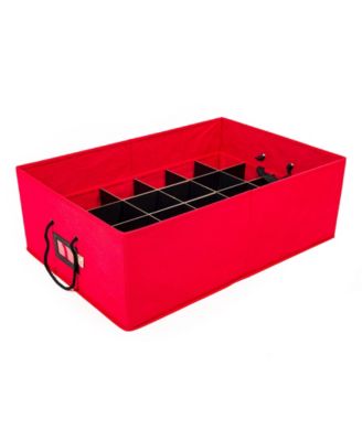 2 Tray Christmas Ornament Storage Box with Dividers
