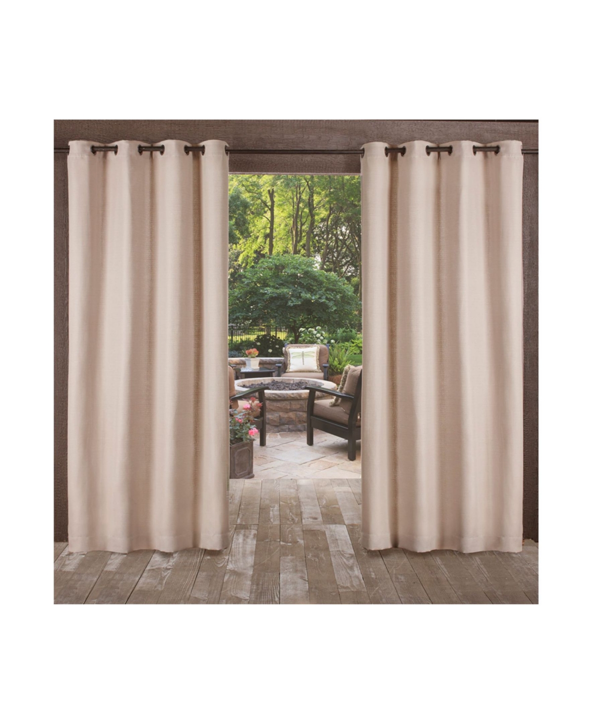 Exclusive Home Delano Indoor/Outdoor Grommet Top Curtain Panel Pair, 54