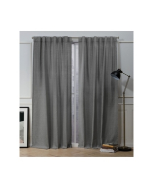 Exclusive Home Mellow Slub Textured Hidden Tab Top 54" X 84" Curtain Panel Pair In Dark Grey