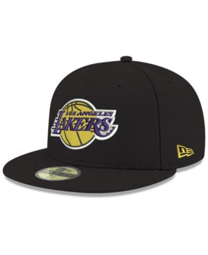 New Era Men's Black Los Angeles Lakers 17-time Champions Side Patch 59fifty Fitted Hat In Black