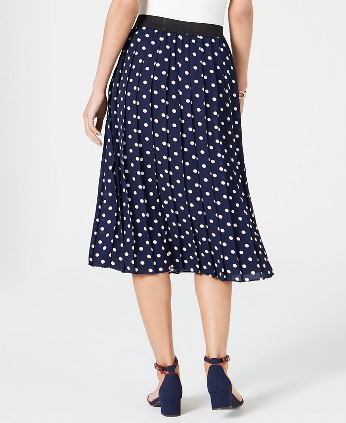 Charter Club Dotted Pleated Midi Skirt, Created for Macy's - Macy's