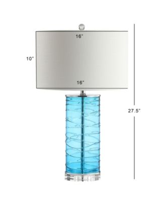 Cole 27.5" Modern Fused Glass Cylinder LED Table Lamp - Set of 2