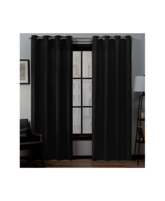 Loha Linen Grommet Top Window Curtain Panel Pair