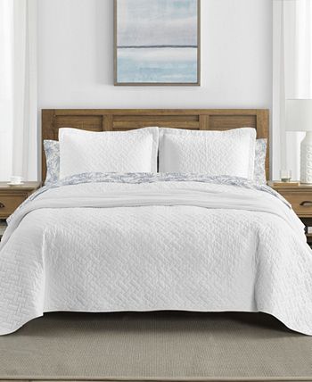 Tommy Bahama Home - Tommy Bahama Solid White Reversible 2-Piece Twin Quilt Set