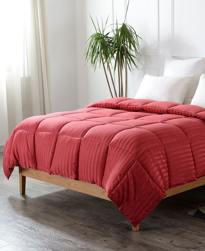 Cheer Collection Down Alternative Striped Queen Comforter Macy's