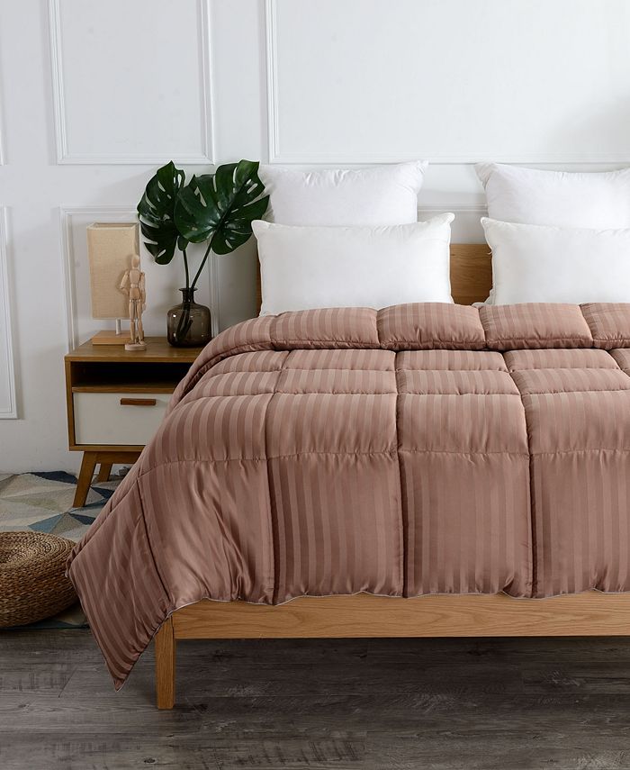 Cheer Collection Down Alternative Striped Queen Comforter Macy's