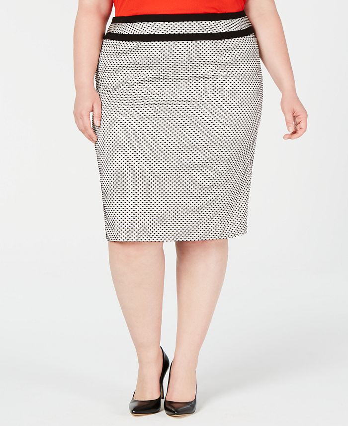 Calvin Klein Plus Size Piped-Trim Skirt - Macy's