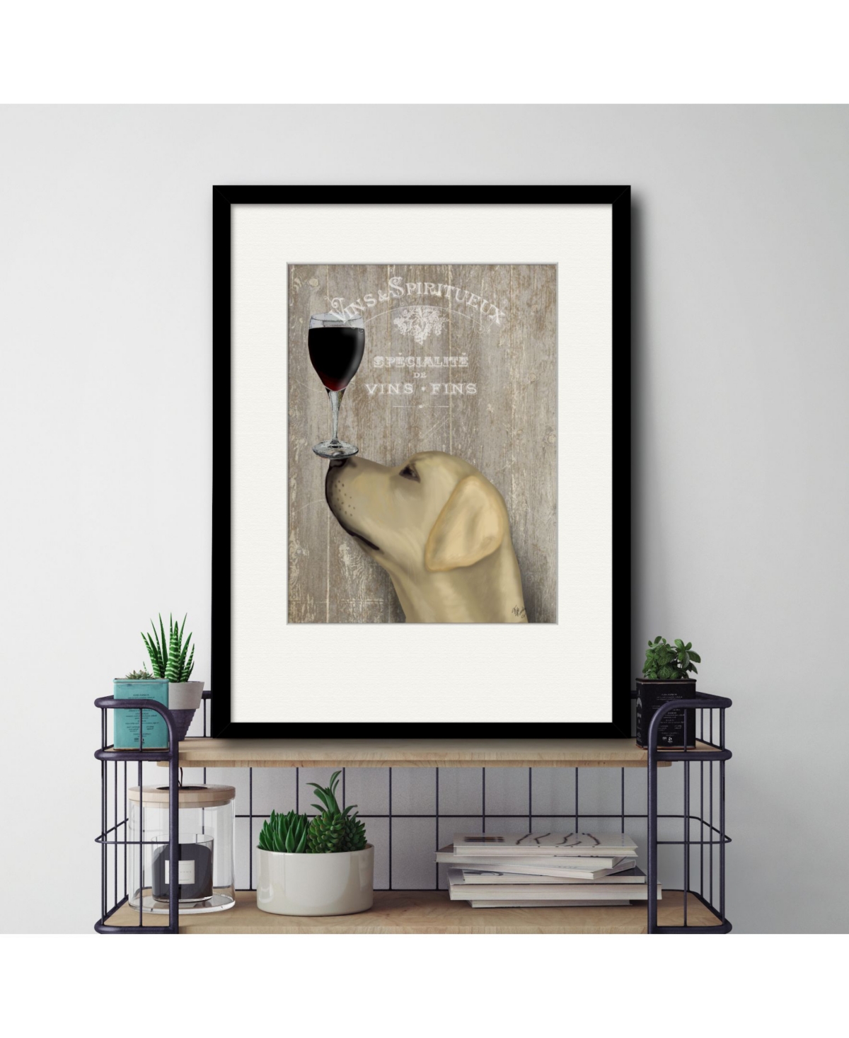 Courtside Market Labrador Au Vin Framed and Matted Art