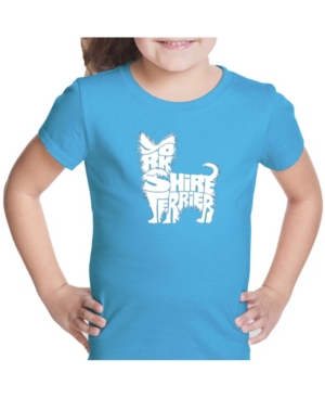 La Pop Art Girl's Word Art T-Shirt - Yorkie