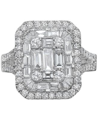 EFFY&reg; Diamond Cluster Statement Ring (2 ct. t.w.) in 14k White Gold