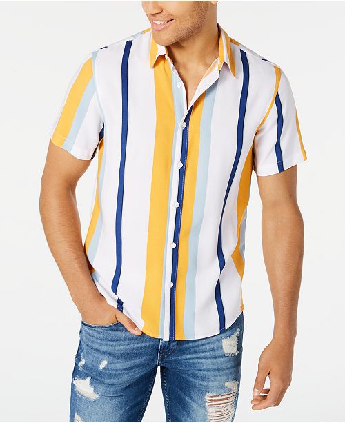 Guess Men S Vertical Stripe Shirt Reviews Casual Button Down