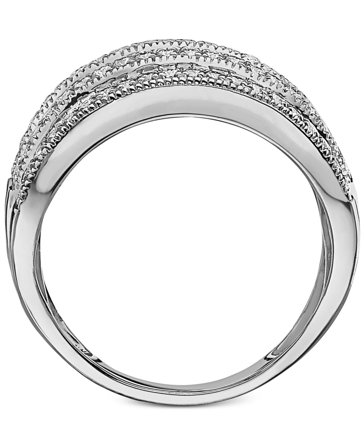 Effy Diamond Multi-Row Statement Ring (1-1/2 ct. t.w.) In 14k 14K Gold Or 14K Rose Gold - White Gold