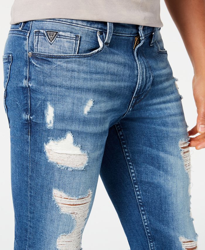 GUESS Men's SlimFit Morocco Ripped Jeans Macy's