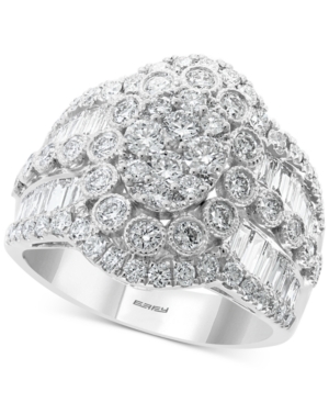 image of Effy Diamond Cluster Statement Ring (2-1/6 ct. t.w.) in 14k White Gold