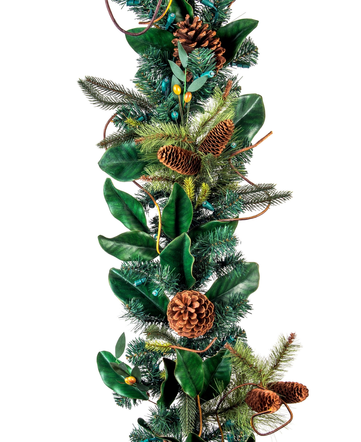 Village Lighting Artificial Garland with Lights, Magnolia Leaf