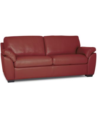 Lothan 79" Leather Apartment Sofa with 2 Cushions