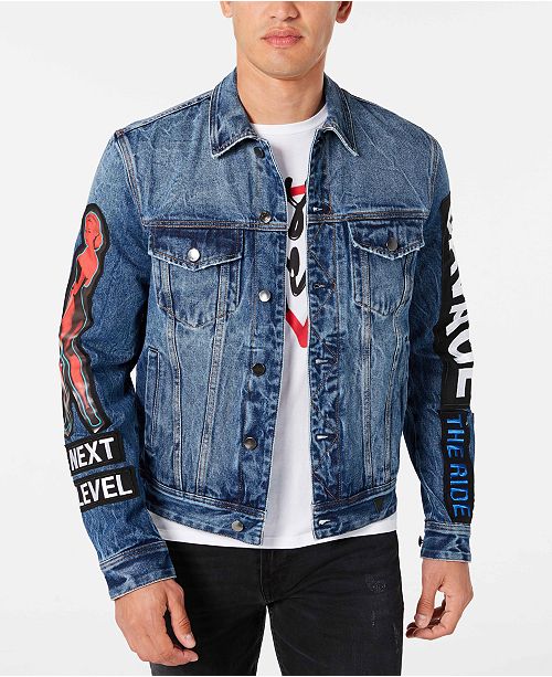 Guess Men S Denim Concert Jacket Reviews Coats Jackets Men