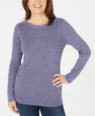 Karen Scott Boat-Neck Cotton Sweater, Created for Macy's - Macy's
