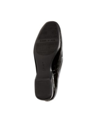 anne klein black patent loafers