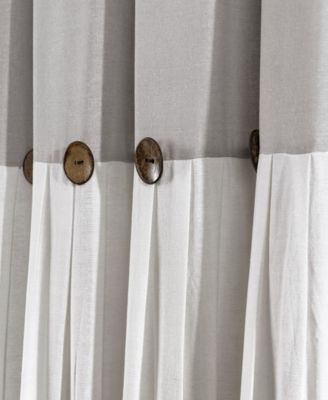 Lush Decor Linen Button Window Curtain Panels