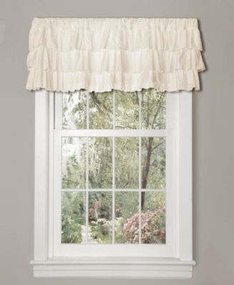 Lush Decor Belle Valance Curtains 84"W x 18"L Ivory - Ruffled Valances for Windows - Cream Kitchen Curtains - Coquettw Decor