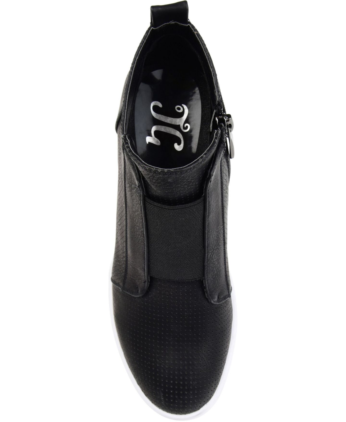 Женские кроссовки Journee Collection Clara Inside Zip Wedge, цвет: Чёрный — фото 4