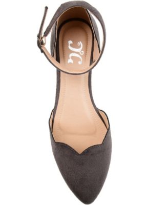 Women's Lana Scalloped Edge Ankle Strap Flats