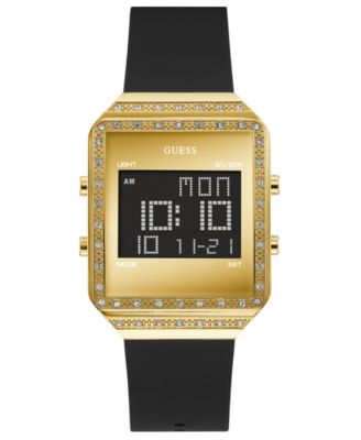 guess women's digital silicone watch