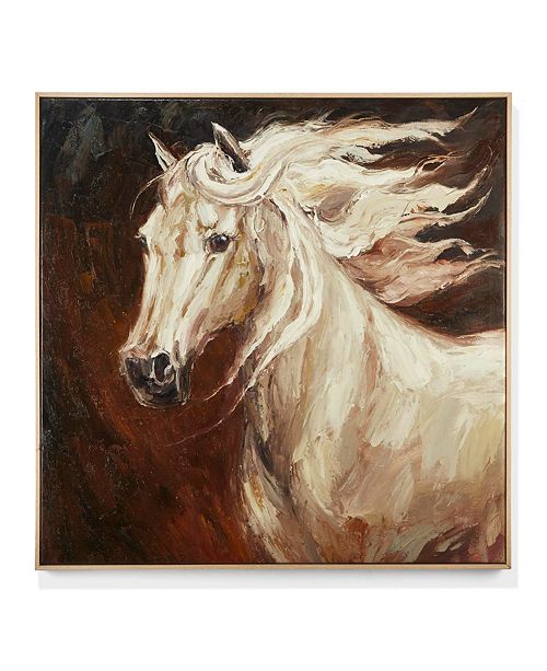 Two S Company Horse Hand Painted Canvas Wall Art Ash Tree Wood