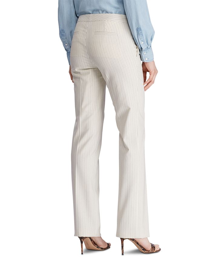 Lauren Ralph Lauren Petite Pinstripe Straight-Leg Pants - Macy's