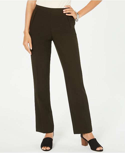 Tummy Control Pull On Straight Leg Pants Created For Macy S