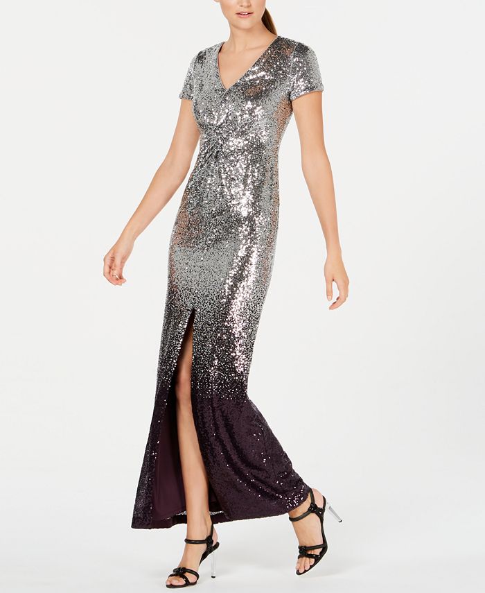 Calvin Klein Ombré Sequin Gown Macys